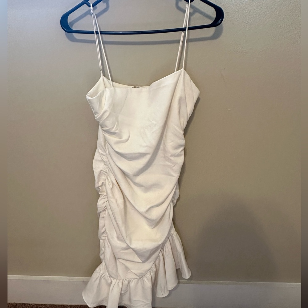 CINQ À SEPT Lilith Ruched Mini Dress Ivory